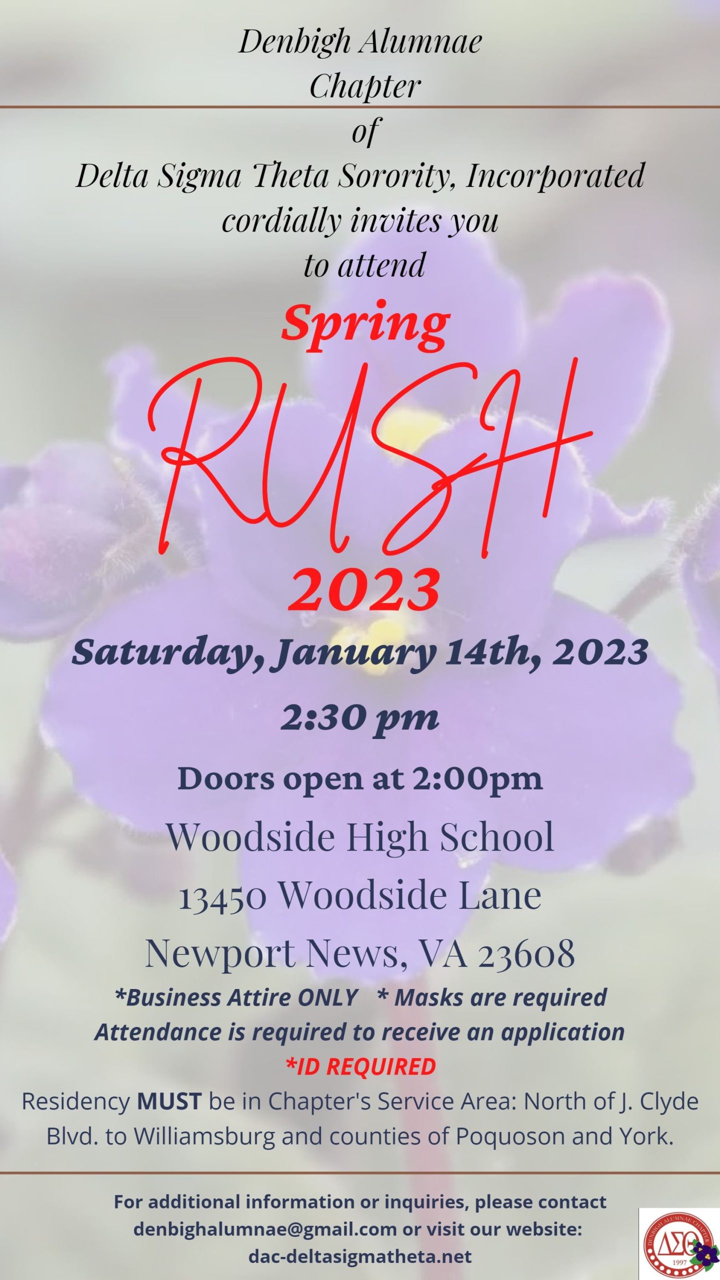 Spring 2023 Rush – Denbigh Alumnae Chapter of Delta Sigma Theta